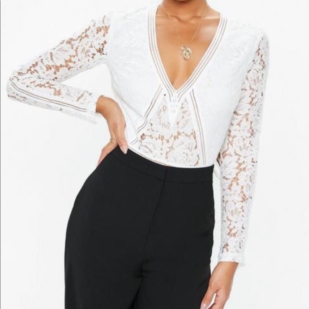 Missguided white lace bodysuit